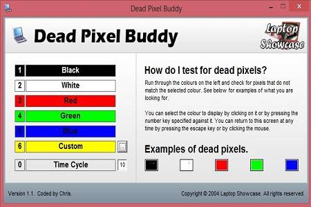 Dead Pixel Buddy Menu Dead Pixel Buddy Software Deteksi Kualitas Pixel Monitor LCD!!